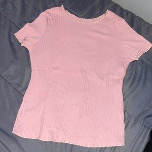 Pink ruffled top